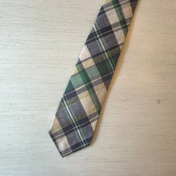 Vintage Keys & Lockwood Madras Plaid Tie Made in India 100% Cotton RenbergsTulsa - Picture 1 of 7